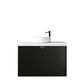 Marlo 900mm Matte Black Wall Hung Vanity with Mont Blanc 60mm Top 2TH