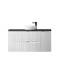 Noosa 1200mm Satin White Wall Hung Vanity with Empire Black Top 2TH