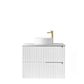 Noosa 750mm Satin White Wall Hung Vanity with Mont Blanc Top 2TH