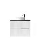 Noosa 750mm Satin White Wall Hung Vanity with Empire Black Top 2TH