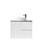 Noosa 750mm Satin White Wall Hung Vanity with Amani Grey Top 2TH