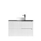 Noosa 900mm Satin White Wall Hung Vanity with Empire Black Top 2TH