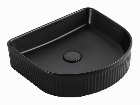 Archie 415x365x100 Matte Black Fluted Basin