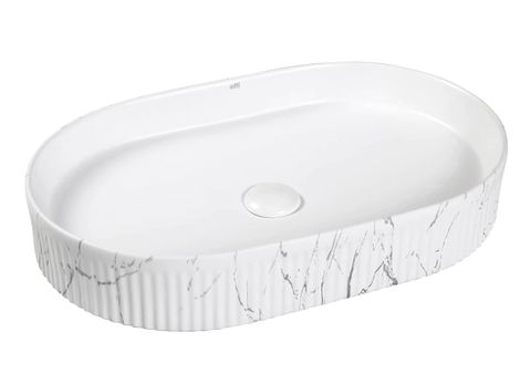 Kensington Oval 580x360x120 Matte White Carrara Basin