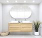 Byron 1200mm Natural Oak Wall Hung Vanity with Mont Blanc Top Double Bowl 12TH