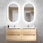 Byron 1200mm Natural Oak Wall Hung Vanity with Mont Blanc Top Double Bowl 12TH