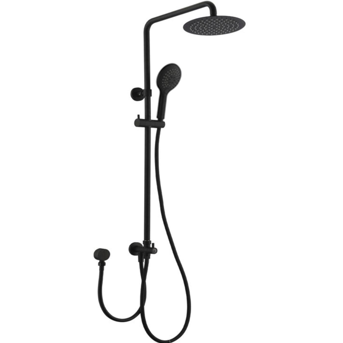 Pavia Dual Hose Twin Shower / 200mm Round Head Matte Black