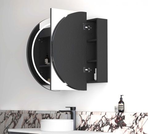 LED Bondi 1200x750 Black Oak Shaving Cabinet