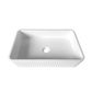 Hudson Square 520x320x120 Concrete Fluted White Basin