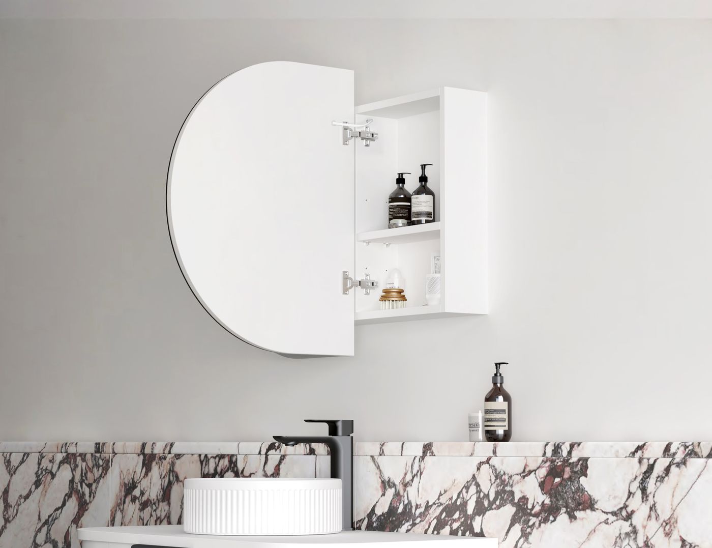 LED Bondi 900x600 White Shaving Cabinet