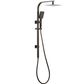 Taran 250mm Gun Metal Twin Shower On Rail Top Inlet Square