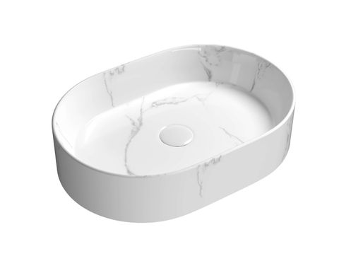 Quay Oval 500x340x120 Gloss Carrara Basin