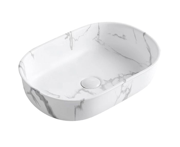 Bronte Oval 500x350x130 Carrara Basin