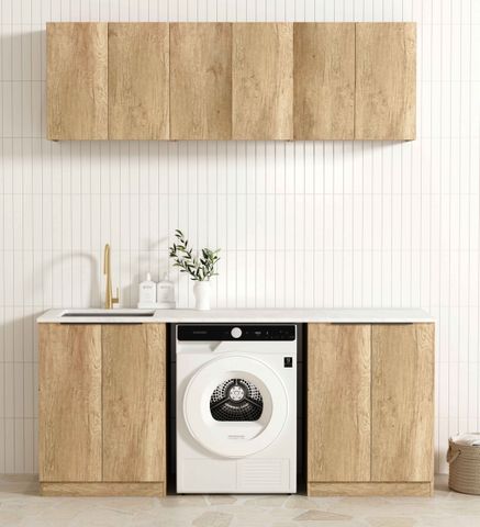 Byron/Bondi Natural Oak Laundry Kit 1960x600x2100