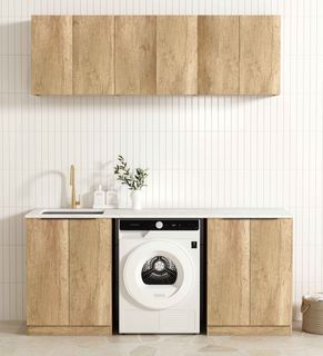 Laundry Kit 1960B Byron/Bondi Natural Oak with Pure White Top