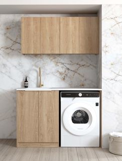 Laundry Kit 1305B Byron/Bondi Natural Oak with Pure White Top