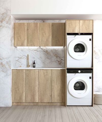 Byron/Bondi Natural Oak Laundry Kit 1960x600x2100