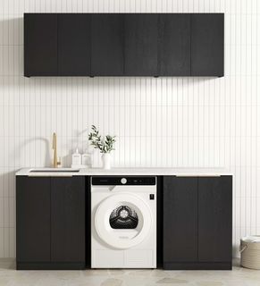 Laundry Kit 1960B Byron/Bondi Black Oak with Pure White Top