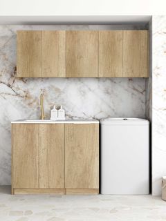 Laundry Kit 1715B Byron/Bondi Natural Oak with Pure White Top