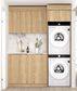 Laundry Kit 1715C Byron/Bondi Natural Oak with Natural Carrara Marble Top