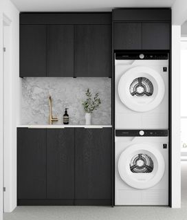 Laundry Kit 1715C Byron/Bondi Black Oak with Pure White Top