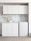Laundry Kit 1715B Bondi White with Natural Carrara Marble Top