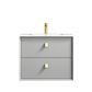 Boston 600mm Light Grey Wall Hung Vanity with Ceramic Top