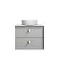 Boston 600mm Light Grey Wall Hung Vanity with Ceramic Top