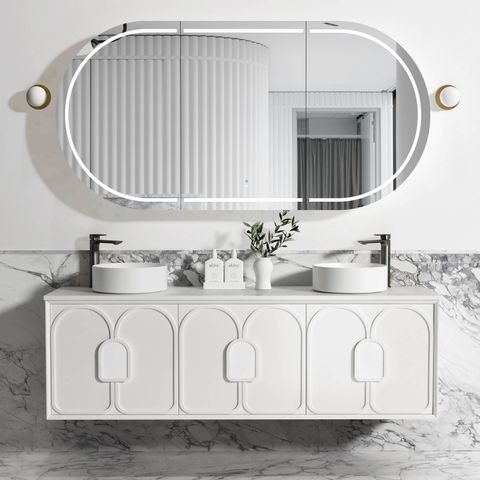 Laguna 1800mm Satin White Wall Hung Vanity