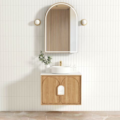 Laguna 750mm Natural American Oak Wall Hung Vanity