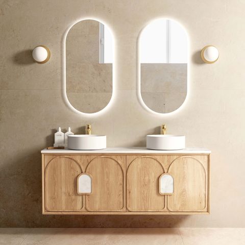 Laguna 1500mm Natural American Oak Wall Hung Vanity