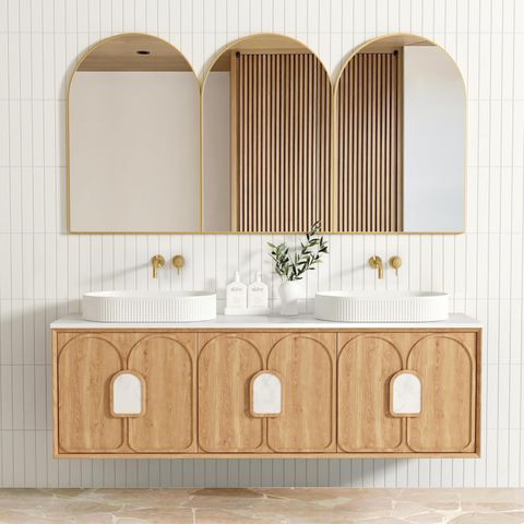 Laguna 1800mm Natural American Oak Wall Hung Vanity