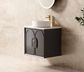 Laguna 600mm Black American Oak Wall Hung Vanity with Pure White Top