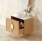 Laguna 600mm Natural American Oak Wall Hung Vanity with Pure White Top