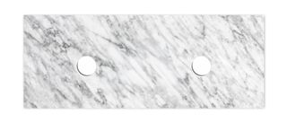 Natural Carrara Marble 1200x465x18 Top Double Bowl