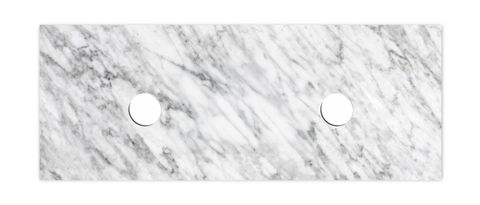 Natural Carrara Marble 1200x465x18 Top Double Bowl
