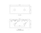 Natural Carrara Marble 1200x465x18 Top Double Bowl