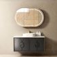 Laguna 1200mm Black American Oak Wall Hung Vanity with Natural Carrara Marble Top