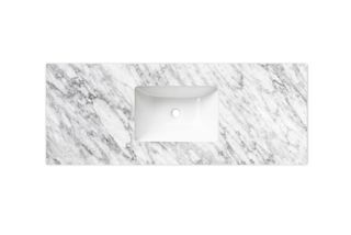 Laguna 1200mm Black American Oak Wall Hung Vanity with Undermount Natural Carrara Marble Top & Basin