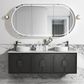 Laguna 1800mm Black American Oak Wall Hung Vanity with Natural Carrara Marble Top