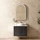 Laguna 750mm Black American Oak Wall Hung Vanity with Natural Carrara Marble Top