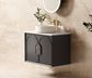 Laguna 750mm Black American Oak Wall Hung Vanity with Natural Carrara Marble Top