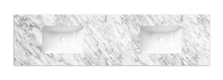 Laguna 1800mm Satin White Wall Hung Vanity with Undermount Natural Carrara Marble Top & Basin