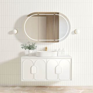 Laguna 1200mm Satin White Wall Hung Vanity with Pure White Top