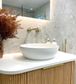 Bondi 750mm Woodland Oak Fluted Curve Vanity with Pure White Top