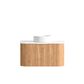 Bondi 900mm Woodland Oak Fluted Curve Vanity with Pure White Top
