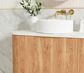 Bondi 1500mm Woodland Oak Fluted Curve Vanity with Pure White Top