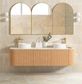 Bondi 1800mm Woodland Oak Fluted Curve Vanity with Pure White Top