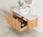 Bondi 1200mm Woodland Oak Fluted Curve Vanity with Cloudy Carrara Top