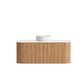 Bondi 1200mm Woodland Oak Fluted Curve Vanity with Cloudy Carrara Top